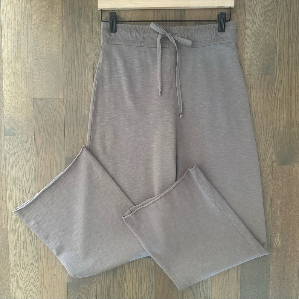 Perfectwhitetee Simon Drawstring Knit Slub Crop Pant in Cocoa Brown Small